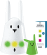 Violet Nabaztag :Tag + pack de 12 Ztamps RFID + 1 micro-lapin Nano:ztags RFID