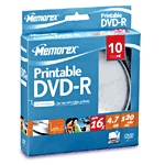 Memorex DVD-R 4,7 Go imprimable x 10