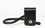 Qdos Etui cuir noir et vert pour Creative Zen V et Zen V Plus