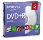 Memorex DVD+R 4,7 Go x 5