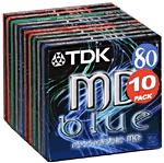 TDK MD blue 80 min x 10 couleur mixte