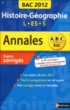Annales Bac sujets corrigés Histoire-Géo Term L, ES&nbsp;-&nbsp;Collectif