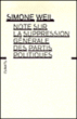 Note sur la suppression générale des partis politiques&nbsp;-&nbsp;Simone Weil