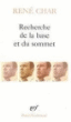 Recherche de la base et du sommet&nbsp;-&nbsp;René Char