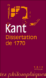 La dissertation de 1770&nbsp;-&nbsp;Emmanuel Kant