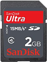 SanDisk Carte mémoire Ultra SD 2 Go Class4