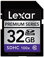 Lexar Premium Series 100x Carte mémoire SDHC 32 Go Class10 - Carte Memoire