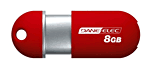 Dane-Elec Capless 8 Go USB 2.0 Rouge - Sauvegarde Cle