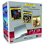 Console PS3 Slim 320 Go Argent Sony + Gran Turismo 5 Platinum + Call Of Duty : Modern Warfare 2 Platinum + InFamous Platinum - Console PlayStation 3