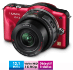 Panasonic Lumix DMC-GF3 X Rouge + Obj. Lumix G Vario OIS PowerZoom 14 - 42 mm f/ 3.5 - 5.6 ASPH.
