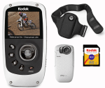 Pack Fnac : Kodak Pocket Video Camera PlaySport ZX5 Blanc + Carte SDHC 4 Go + Sangle