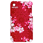 Kenzo Coque Nadir pour Iphone 3G 3GS- Rouge à motif fleuri rose