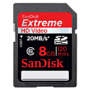 SanDisk Carte mémoire Extreme HD Vidéo SDHC 8 Go Class6