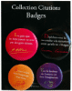 Badges - set de 4 Citation fushia noir orange violet