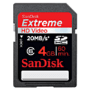 SanDisk Carte mémoire Extreme HD Vidéo SDHC 4 Go Class6