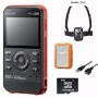 Samsung HMX-W350 Rouge (tout terrain) + Kit Accessoires Sport + micro SDHC 8 Go