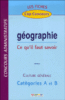 Fiches Géographie, ce qu'il faut savoir