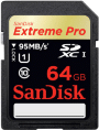 SanDisk Carte mémoire Extreme Pro SDXC 64 Go Class10 - 95 Mo/s UHS-1