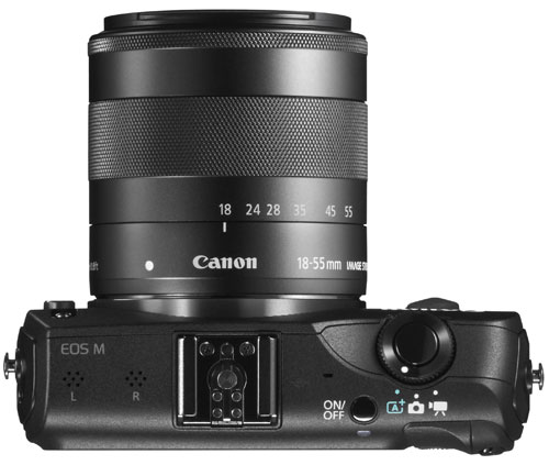 Canon EOS M Noir + Obj. EF-M IS STM 18 - 55 mm f/3.5 - 5.6 - livré avec le Flash externe Speedlite 90EX