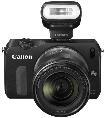 Canon EOS M Noir + Obj. EF-M IS STM 18 - 55 mm f/3.5 - 5.6 - livré avec le Flash externe Speedlite 90EX