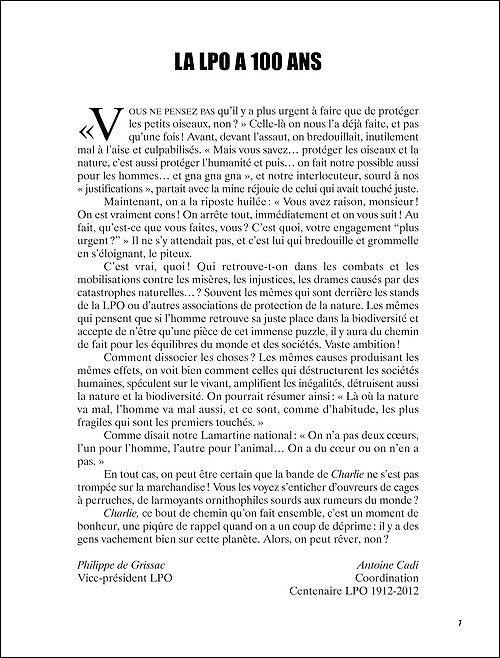 Du goudron et des plumes, 100 ans de la LPO