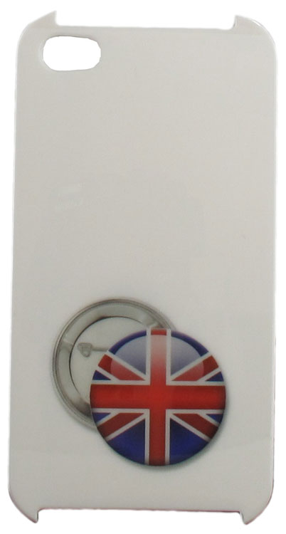 Energy Coque Soft Touch Badge avec le drapeau anglais Union Jack pour iPhone 4 + protection ecran