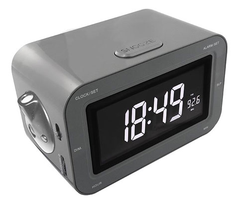 Radio r�veil projecteur avec projection de l'heure (mur ou plafond), radio 