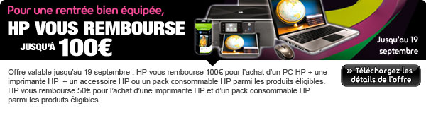 HP vous rembourse jusqu’à 100€