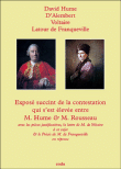Exposé succint de la contestation qui s'est élevée entre M. Hume et M. Rousseau&nbsp;-&nbsp;David Hume, D'Alembert, Voltaire, Latour de Franqueville