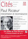 Paul Ricoeur, l?interpr�tation de soi