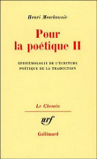 Pour la poetique,2:epistemol.ecriture&nbsp;-&nbsp;Henri Meschonnic