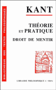 Th�orie et pratique sur un pr�tendu droit de mentir par humanit�