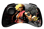 Manette fightpad sans fil Street Fighter 4 Ken pour PS3 Madcatz&nbsp;-&nbsp;Croix directionnelle 8 voies, switch 3 positions permet à la manette de fonctionner comme un stick analogique gauche,droit ou comme un pavé directionnel, fonction turbo, grip en gomme, transmission sans latence 2,4 GHz