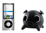Apple iPod nano V 8 Go argent + Speakal iPig noire pour iPod