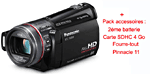 Panasonic HDC-TM300 + Pack : Carte SDHC 4 Go + 2ème Batterie + Fourre-tout + Pinnacle 11