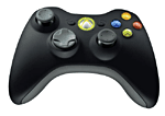 Microsoft Manette sans fil noire pour Xbox 360&nbsp;-&nbsp;Portée Maximale : 10 Mètres - Autonomie : 25 Heures