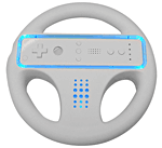 Gameron Glo Wheel bleu pour Wiimote&nbsp;-&nbsp;Volant à leds bleues avec emplacement pour Wiimote