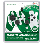 Manette licence officielle AS Saint-Etienne pour PS2 et PC Big Ben&nbsp;-&nbsp;Manette 8 boutons, 2 moteurs de vibration pour PS2 et PC sous XP et Vista