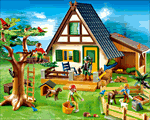 Playmobil - 4207 - Famille - animaux - maison forestière