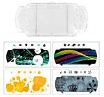 TechTools Coque de protection + 4 stickers pour PSP Slim&nbsp;-&nbsp;Coque en polycarbonate avec clapet d'insertion pour UMD et 4 stickers
