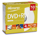 Memorex DVD+RW 4,7 Go x 10