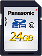 Panasonic s?e Silver Carte m?ire SDHC 24 Go Class6