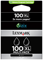 Cartouche Lexmark No 100 XL Bi-Pack (14N0848B) Noir