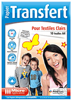 Micro Application transfert pour textiles clairs