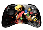 Manette fightpad Street Fighter 4 Round 2 Ken pour Xbox 360 Madcatz&nbsp;-&nbsp;Croix directionnelle 8 voies, switch 3 positions permet à la manette de fonctionner comme un stick analogique gauche,droit ou comme un pavé directionnel, fonction turbo, grip en gomme