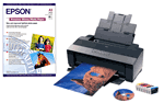 Epson Stylus Photo R1900 + cartouches supplémentaires + papier photo Epson A3