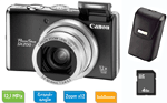 Canon PowerShot SX200 IS Noir + Etui + Carte SDHC 4 Go : Pack Fnac