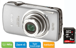 Canon Digital Ixus 200 IS Silver + Carte SanDisk SDHC Ultra II 8 Go