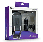Pack 1 Bigben pour PSP Go&nbsp;-&nbsp;Pack comprenant étui, protection écran, dragonne, câble de charge et transfert + chargeur allume cigare et chiffon de nettoyage pour PSP Go