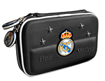 Etui Real Madrid noir pour DSi et DS Lite&nbsp;-&nbsp;Etui avec emplacements pour 3 jeux et un stylet, inclus chiffon de nettoyage et stylet